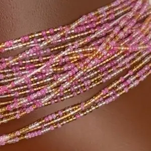 AAEssentials Cotton Candy Waist Beads - Pink and Gold Colorway Fashion Accessory for Stylish Wear