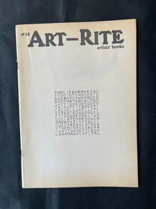 Art-Rite Magazine, Cover by Carl Andre, Issue No. 14, 1976-77