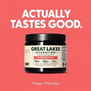 Great Lakes Hydration Electrolyte Multi-Magnesium Dietary Supplement, Natural Nutrition & Wellness Supplement Zero Sugar Minerals Sodium