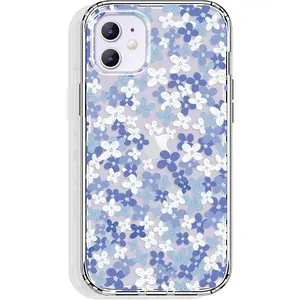 for iPhone 11 Case Clear 6.1 Inch with Floral Design, Cute Protective Slim TPU Cover + Shockproof Bumper for Women and Girls (Simple Elegant Flowers/Blue) casetify  iphone  11