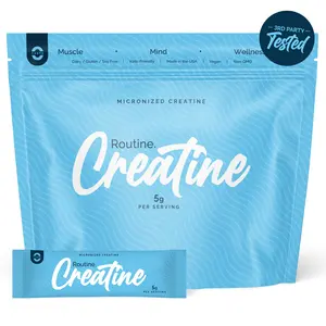 Routine Creatine Monohydrate Powder – 5g Micronized Creatine Stick Packs for Daily Energy, Focus & Strength | Tasteless Creatine for Brain & Body | Vegan, No Sugar, No Fillers | Easy Mix Creatine Supplement – 30 Stick Packs (30 Day Supply)