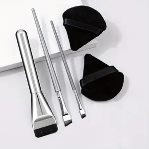 Mother's Day gift sorted! 🎁 This 5-piece silver Cosmetic Brush Set = zero streaks, zero waste + super soft puff. Perfect for beginners & pros 💫 #MothersDayGift #MakeupSet