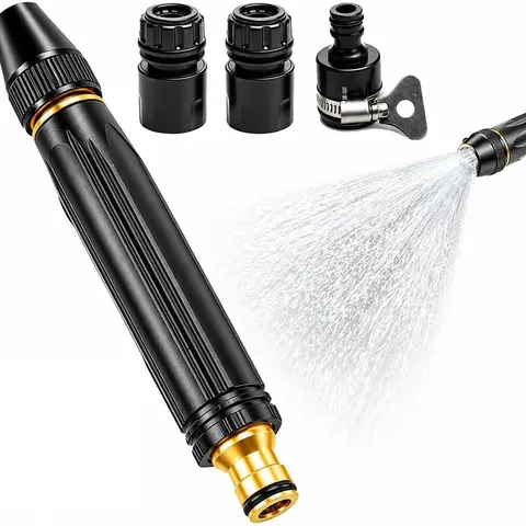 1PC Heavy-Duty Resistant Rugged Metal Adjustable Twist Hose Nozzle - High Pressure Water Sprayer Nozzle Watering Equipment, 3 Spray Modes, Connector Set, Jet Sweep Power, Grime & Mud Removal, Outdoor for Car/Yard Cleaning