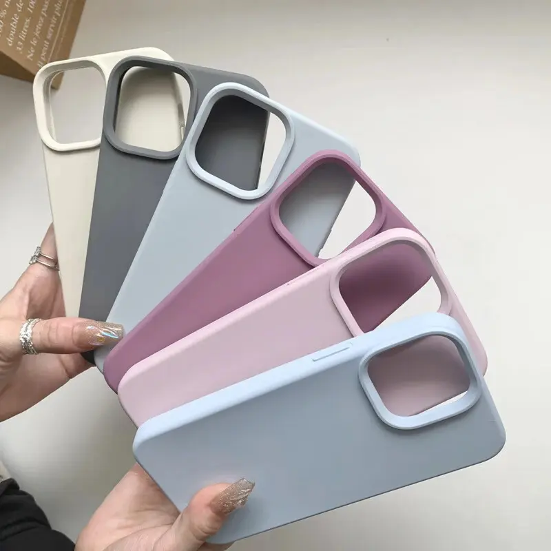 For iPhone AIR 17 16 15 14 13 12 11 Pro Max Case Luxury Original Liquid Silicone Soft Cover For iPhone Plus X XS Shockproof Case