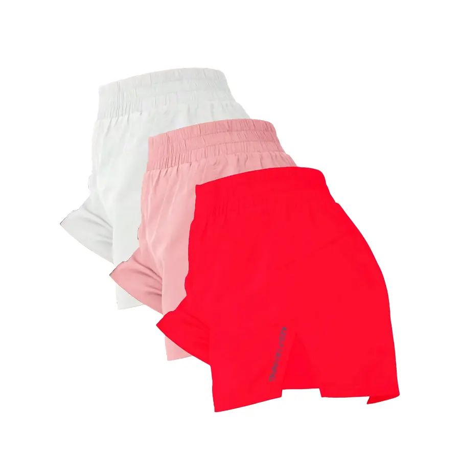 Women’s Mid Waist Minimalist Letter-Print Casual Summer Shorts - Polyester Blend, Pockets, Everyday Womenswear Bottoms