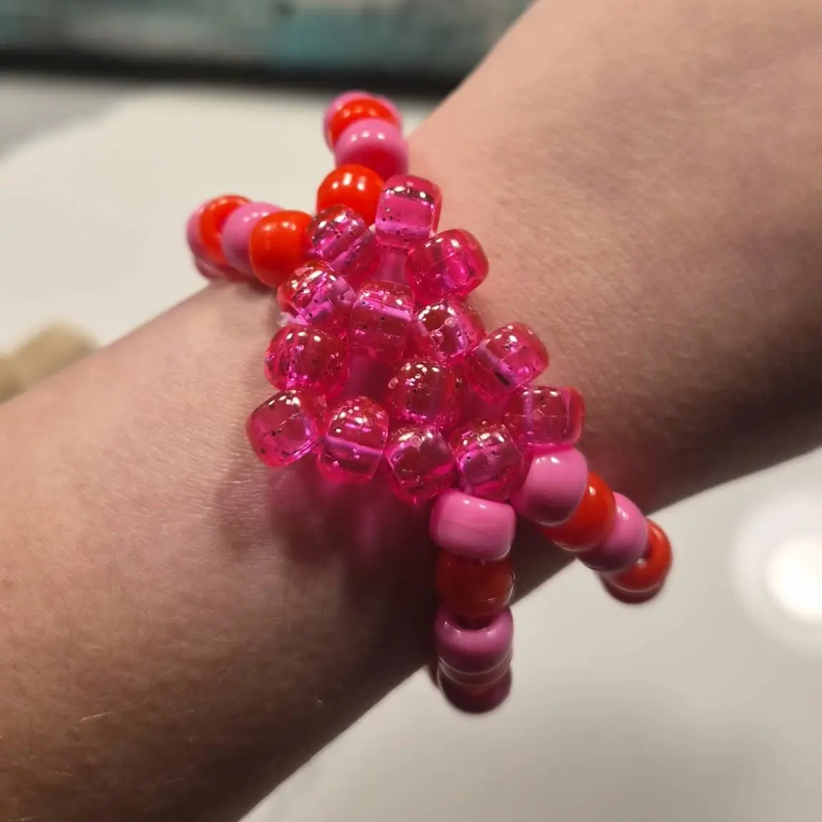Heart Kandi Valentines Bracelet