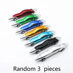 3pcs Car-Shaped Ballpoint Pens, Student School Writing Supplies, High-Profile Multi-Color Pens, Blue Ink, Office Decorative Pens, Pen Set