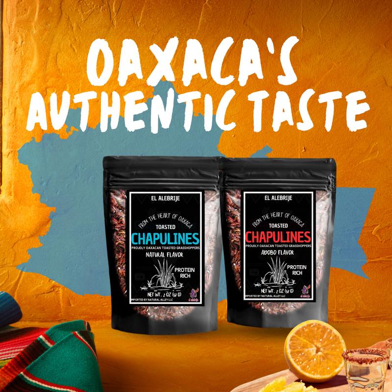 Alebrixes | Chapulines From Oaxaca 4oz (114g) Enchilados | Premium Toasted Adobo Edible Grasshoppers  - Always Fresh & Delicious Mexican Snack | Imported from Mexico