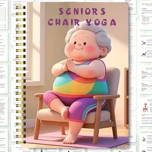 30-Day Chair Yoga Workbook, Chair-Based Exercise Book with Printable Charts, Illustrated Poses, Gentle Stretching, Balance & Strength Training for Seniors, Home Fitness, Yoga Routine