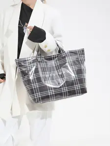 Vintage Waterproof Dupont Paper Plaid Shoulder Bag, Fashion Commuter Large Capacity Handbag, Stylish Crossbody Bag for Daily Use, Fashionable Patterned Bag