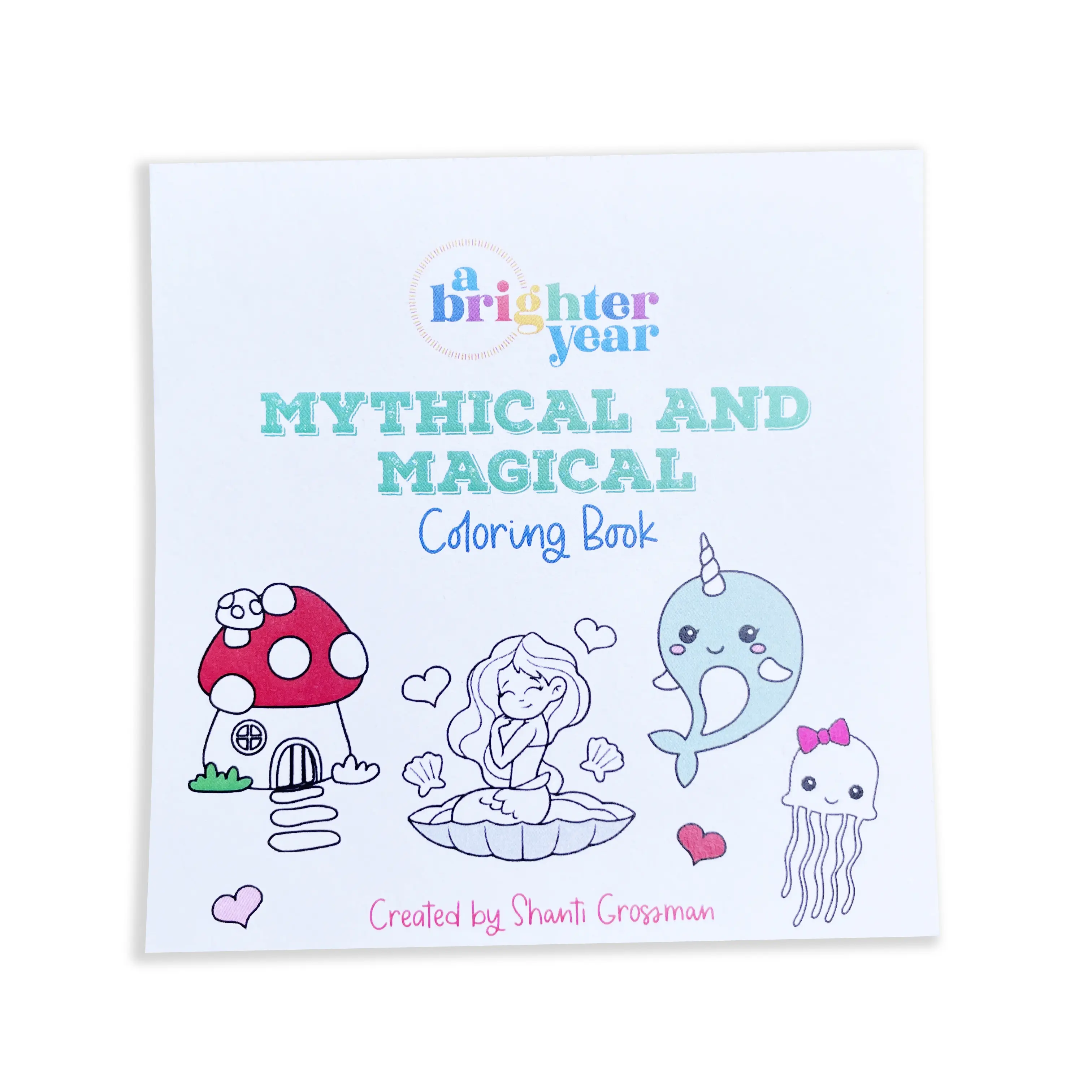 Mythical and Magical Mini Coloring Book, A Brighter Year, Adult Coloring Book, simple, bold, easy color book colouringbooks, grownups, Easy Coloring Book