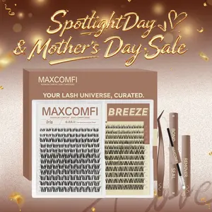 MaxComfi BREEZE and IRIS VIVI STYLE GLOSA Lash Clusters - No Itchy Eyes, Super Soft & Thin Band, Waterproof, Long-Lasting, Natural Daily Volume, Beginner-Friendly DIY Eyelashes for Flawless Voluminous Look, Makeup Essential for Daily Use