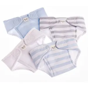212 MAIN Reusable Baby Doll Cloth Diapers, 12-16 in. Adjustable Fit, Blue Color, Pack of 4