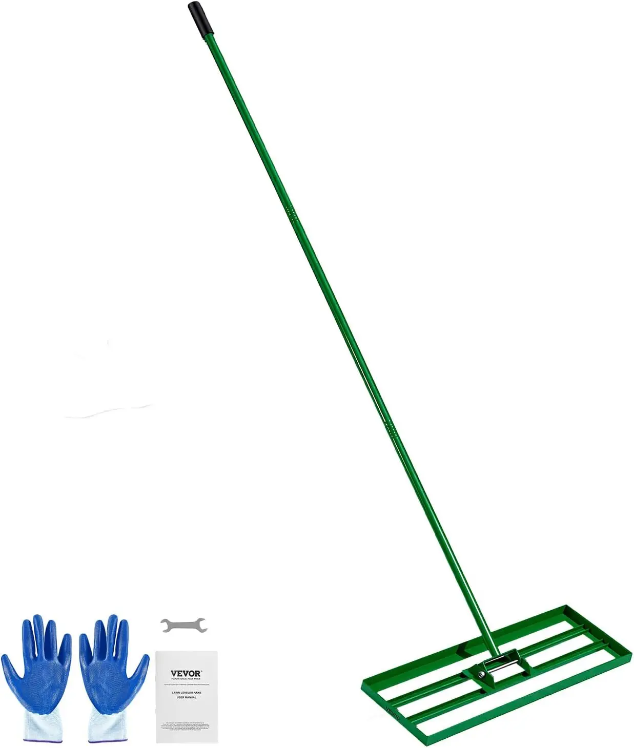 VEVOR Lawn Leveling Rake, 30"x10" Level Lawn Tool, Heavy-Duty Lawn Leveler with 78" Steel Extended Handle, Yard Leveling Rake Suit for Garden, Golf Lawn, Farm