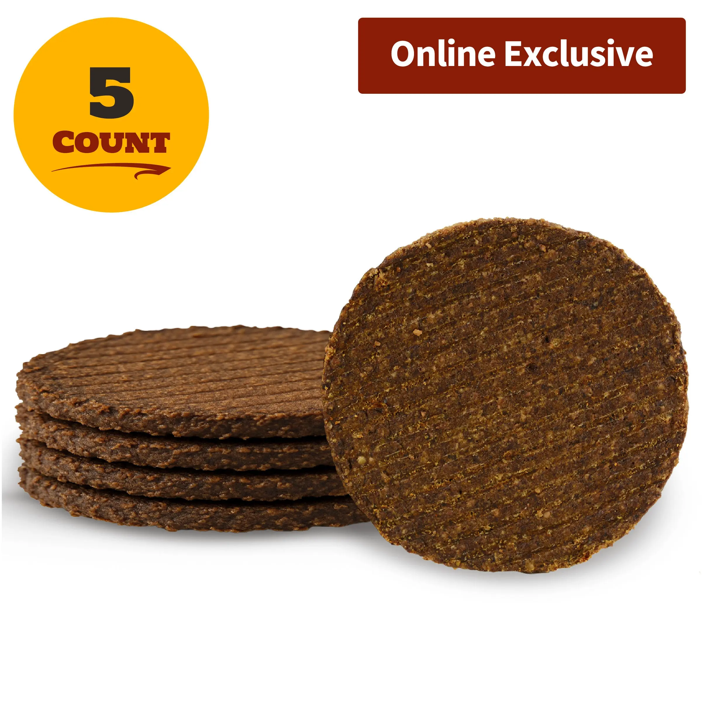 The Country Butcher Bacon-Flavored Pork Patties - 5 Count, USA-Raised Natural Ground Pork, Oven-Baked Dog Treats, Protein-Packed, No Artificial Ingredients