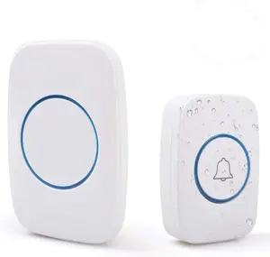 Wireless Doorbell, Waterproof Door Bell Kit with 1 doorbell sound and 1 working switch (Includes an alkaline battery), Operating at 500Feet, Adjustable Volume, 50 Chimes（white）