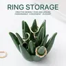 Cactus Aloe Ring Holder Tray, Ceramic Decorative Jewelry Storage Organiser Display Stand for Home or Office Desk Decor, Cute Gift for Women, Friends and Mom, Jewelry Trays