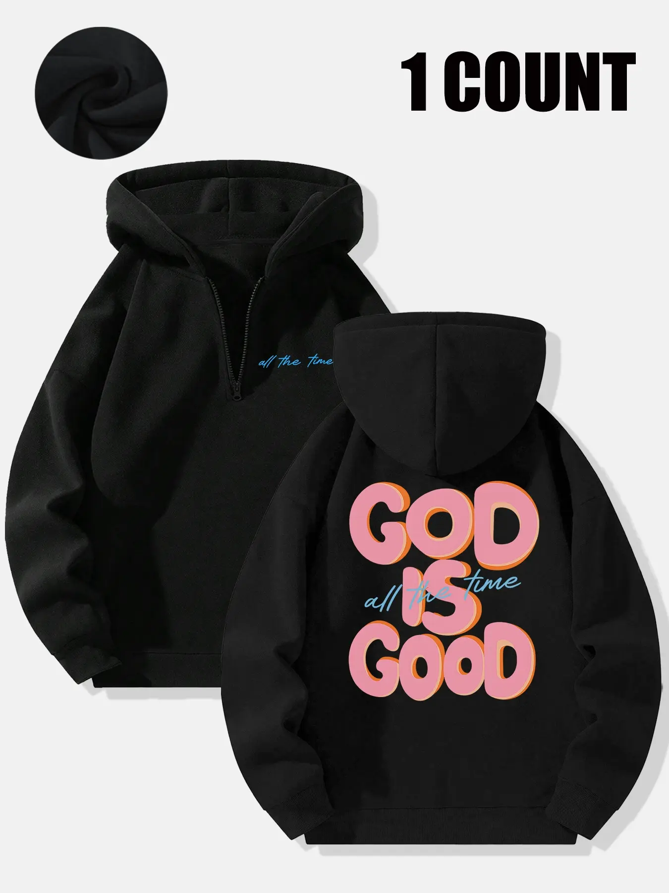 Hoodie, Men'S Casual Fashion, With 'GOD IS GOOD All The Time' Words Print, Graphic Print Hoodie, Graphic Hoodies, Outdoor Sports Hoodie | Loose Fit