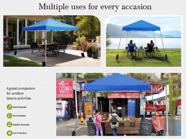 [Waterproof & UV-Resistant] PHI VILLA 10x10ft/ 12x12ft Pop-up Canopy Tent, Instant Portable Canopy Tent Outdoor Gazebo, One-Push-To-Lock Outdoor Gazebo with Roller Bag