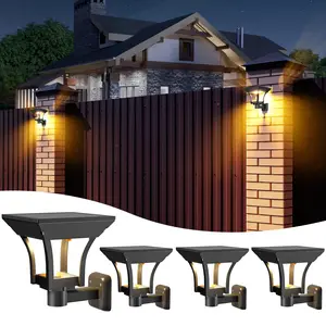 Mother’s Day Gift:  attractive solar fence wall light, easy installation, automatic on/off, IP65 waterproof, warm white and cool white LED decorative lights, suitable for courtyard, yard, porch, and backyard