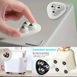 20pcs/4pcs Heavy-Duty Mini Rolling Wheels with 360° Swivel Base - No-Drill Installation, Silent Operation, Stainless Steel Bearings - for Furniture, Cabinets, Storage Boxes, Office, Home, Workshop