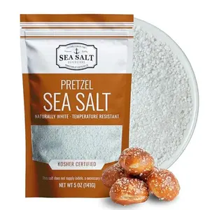 Pretzel Sea Salt, Coarse Sea Salt for Soft Pretzels, Heat Resistant Bagel and Soft Pretzel Salt, All Natural Sea Salt for Baking, 5 oz Bag, Sea Salt Superstore