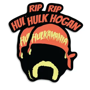 RIP H Hogan Magnet - 2 Pack Magnets - Wrestling Mania Brother Wrestlefest Fan Superstar Remembrance Real American - 5 Inches For Car Truck Waterbottle Laptop Locker Decor - EPLM0129