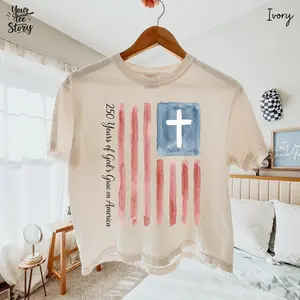 Comfort Colors God’s Grace America 250 Boxy Tee, Patriotic Christian Graphic Shirt