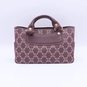 Pre-owned Celine Canvas Handbag Céline Macadam Denim Boogie twins B21115