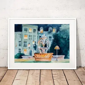 [Sale Up To 50%] Wall Art Friends TV Show Fontain Watercolor Poster