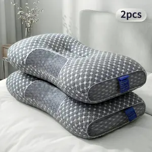 2-Pack High-Elastic Neck Support Pillows – Fluffy & Soft, Breathable & Sweat-Resistant, Suitable for Adults, Students, Dorms, and Home Use; Machine Washable, Neck Support for Better Sleep, Essential Bedding Pillow Inserts