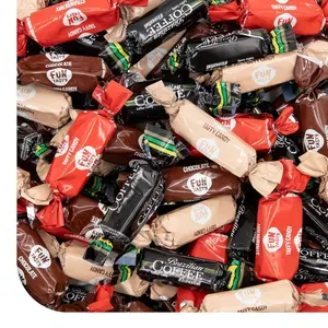Taffy Candy Mix - 1 Pound Bag (75 Count) - Individually Wrapped Vanilla, Chocolate, Strawberry Caramels and Coffee Chews - Assorted Chewy Candy Variety Pack