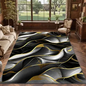 Exquisite square printed velvet carpet, Decorative Area Rug, versatile decorative style for home, commercial and indoor use, available in multiple sizes, machine washable,soft and not easy to shed, convenient and practical.