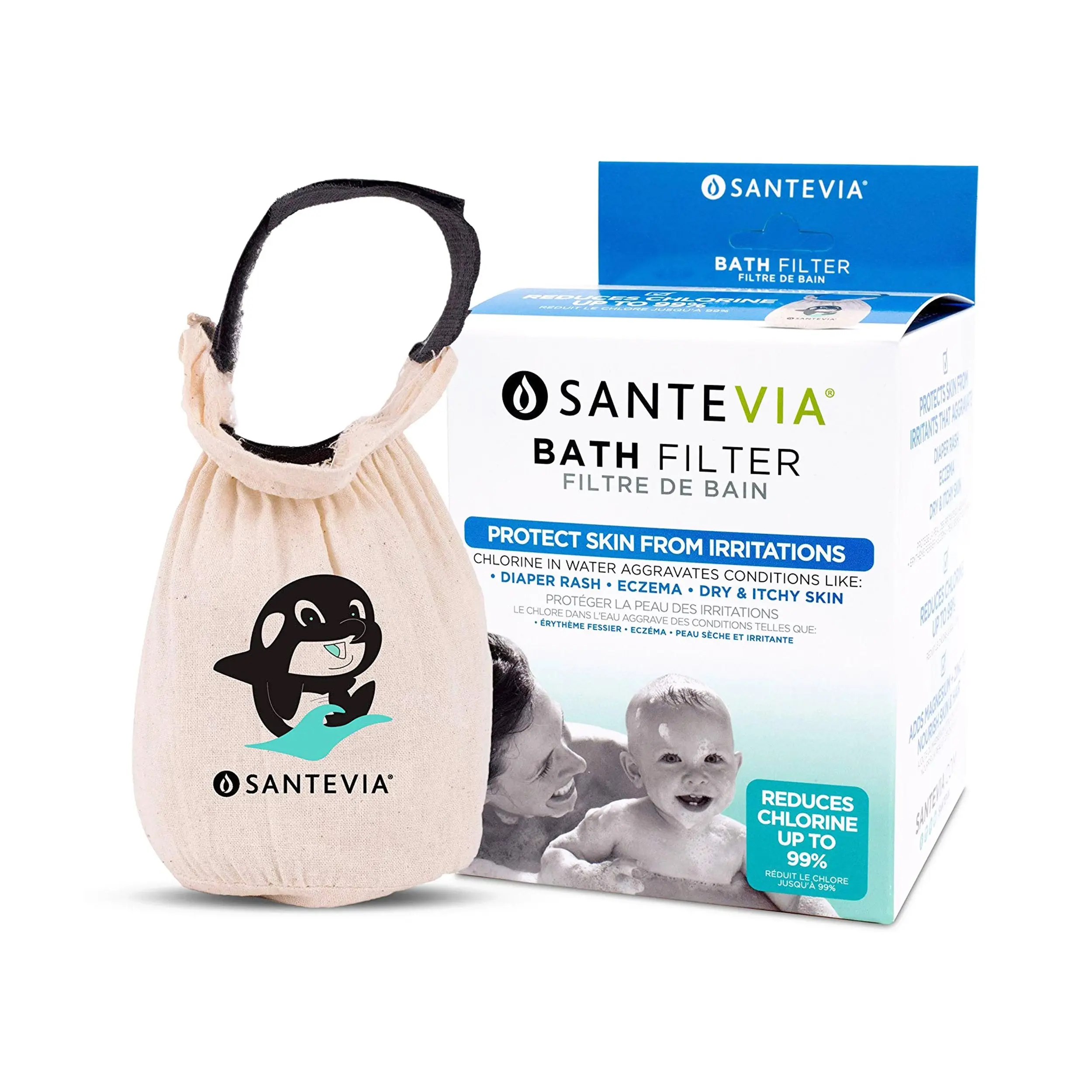 Santevia Bath Filter – 99% Chlorine Removal | Mineral-Enriched for Sensitive Skin
