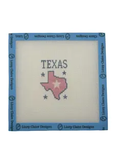 Texas - Luggage Tag Sized - 18 Mesh 6x6 - Needlepoint Canvas