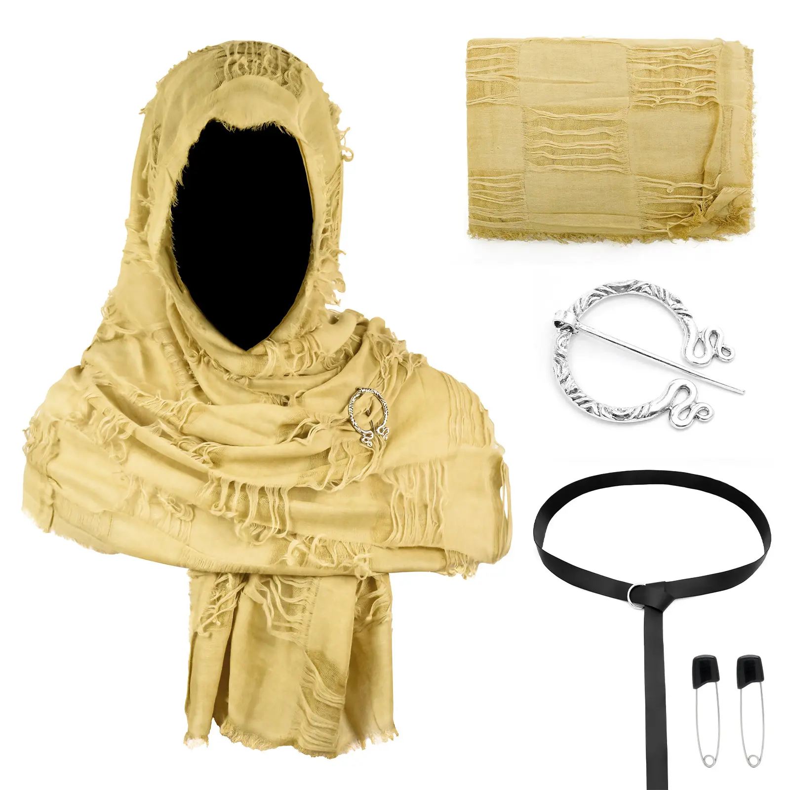 CST152YL Yellow Battle Damage Scarf (190