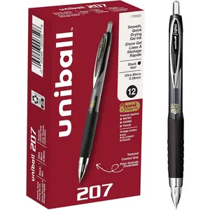 uniball 207 Signo Gel Ultra Micro Gel Pen, Retractable, ExtraFine 0.38 Mm, Black Ink, Smoke Barrel