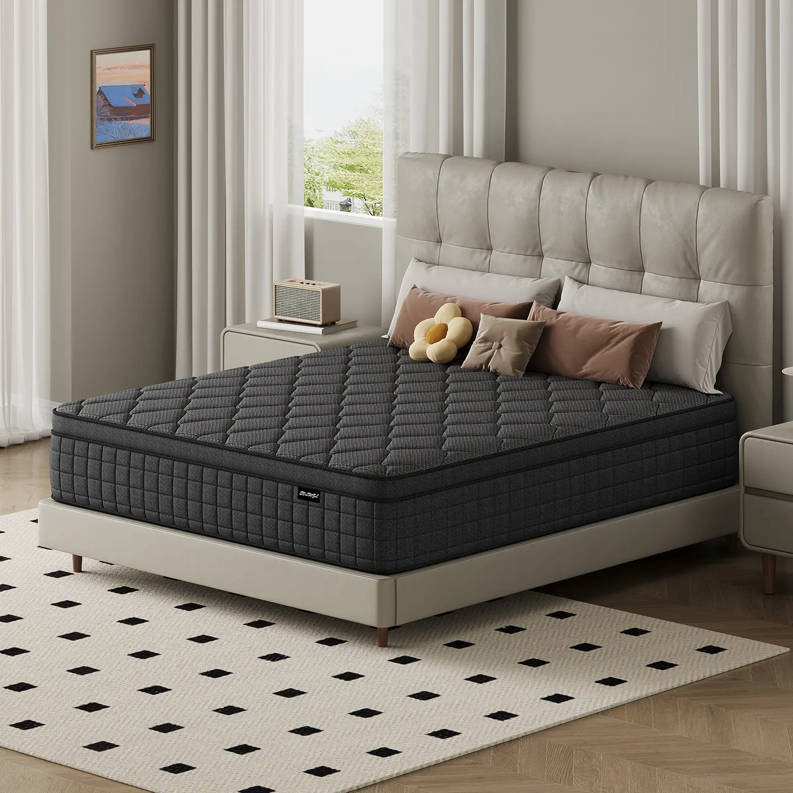 【Mdz】10 Inch,Twin,Full,Queen,King Mattress in a Box, Memory Foam Hybrid Mattress with Individually Pocketed Springs for Isolate Motion queen size matt