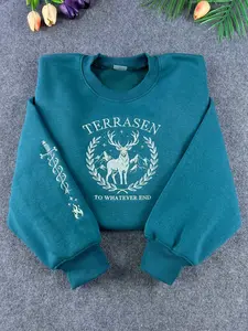 Embroidered Terrasen Embroidered Sweatshirt, Terrasen Sweater, Throne of Glass Sweater, Shirt for the Rhysand Fan, ACOTAR Merch