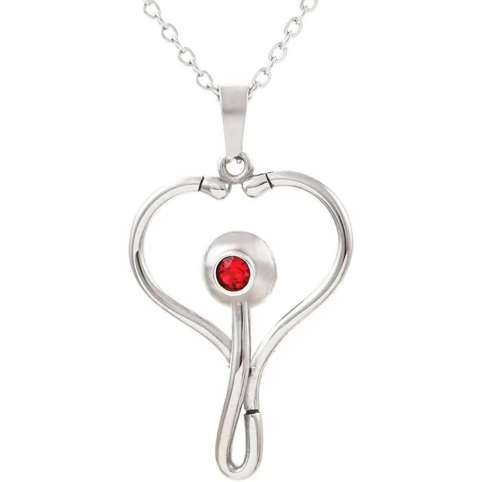 Nurse Necklace – Stethoscope Heart Pendant Gift for Nurses with Meaningful Message Card, Christmas Gifts, Appreciation Gifts