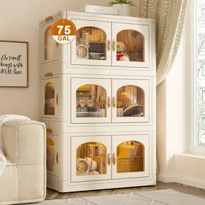 75gal Storage Box with Lid Large Stackable Storage Box with Wheels and Doors Storage Container Closet Box Organizing and Storage Box Plastic Drawer Bedroom Storage Space Office Kitchen School