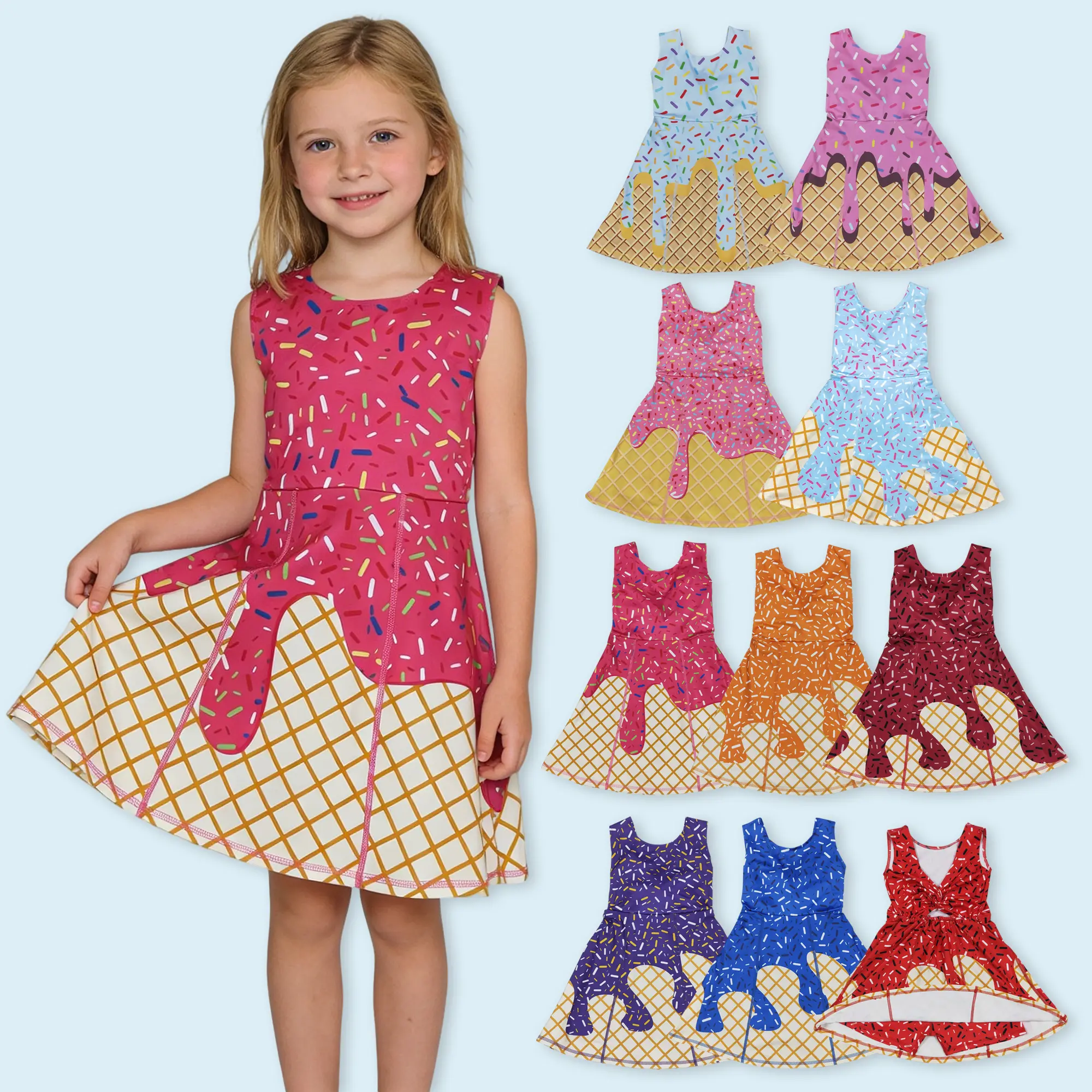 Girls ice cream active wear yoga dress athletic style Girls ice cream active wear yoga dress athletic style