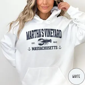 Martha's Vineyard Varsity Hoodie Massachusetts Vacation Hoodie Cape Cod Lobster Hoodie Martha's Vineyard Wedding Bachelorette Gift for Her