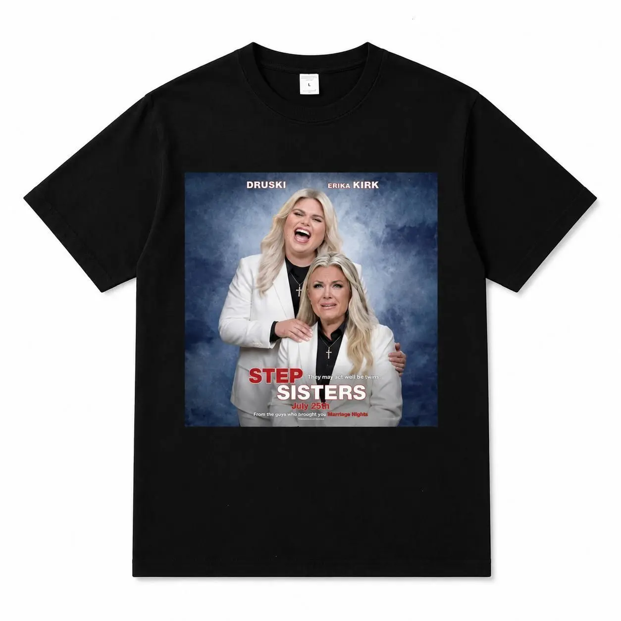 Druski x Erika Kirk Funny Shirt, Cotton T-Shirt, Top Fashion Step Sis Tee