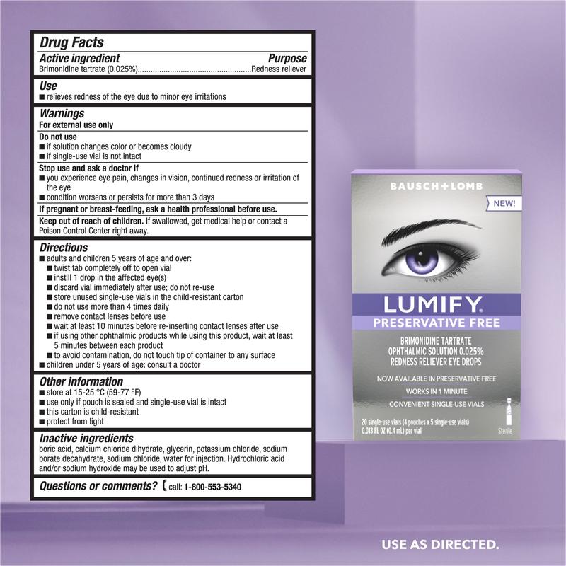 LUMIFY Redness Reliever Preservative Free Eye Drops