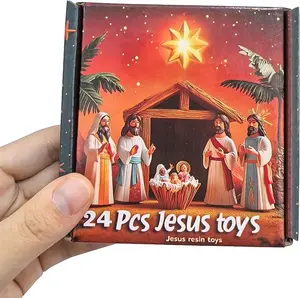 Jesus Toys 24 Pcs Mini Rubber Little Jesus Figurine for Girls and Boys - Hide and Seek Religious Sunday School Gifts - Decor