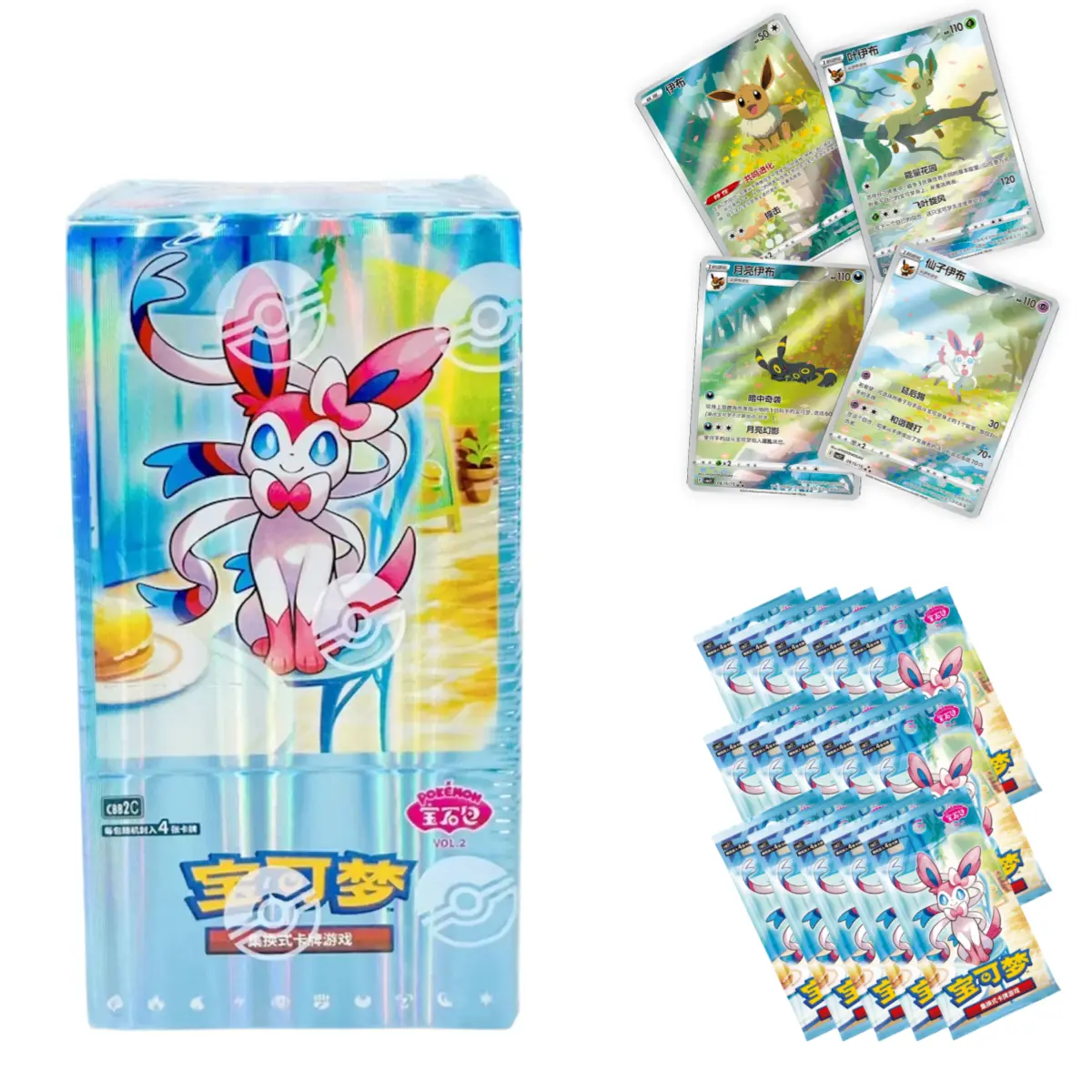 CN] Pokemon TCG Gem Pack Vol 2 Booster Box(CBB2C) Trading Cards Rare  Collection Blind Box Gift for Kids Birthday - TikTok Shop