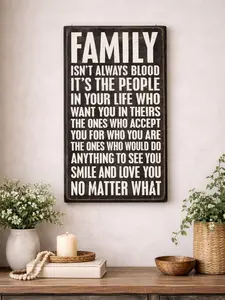 Primitives by Kathy 27207 Classic Box Sign, 6" x 12", Family Isn't