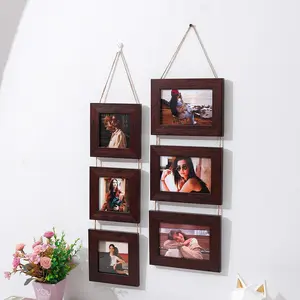 3-Piece Wall Photo Frame Set, Hemp Rope Hanging Picture Frames, Vintage Classic Wall Decor, Holds 3 Photos, Perfect Gift for Friends and Family, Home Decor Accessory