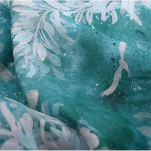 Floral Print Linen Fabric Sold by Meter, Beautiful Floral Pattern for Dresses, Indoor Decoration & Handicrafts, High-Quality Material